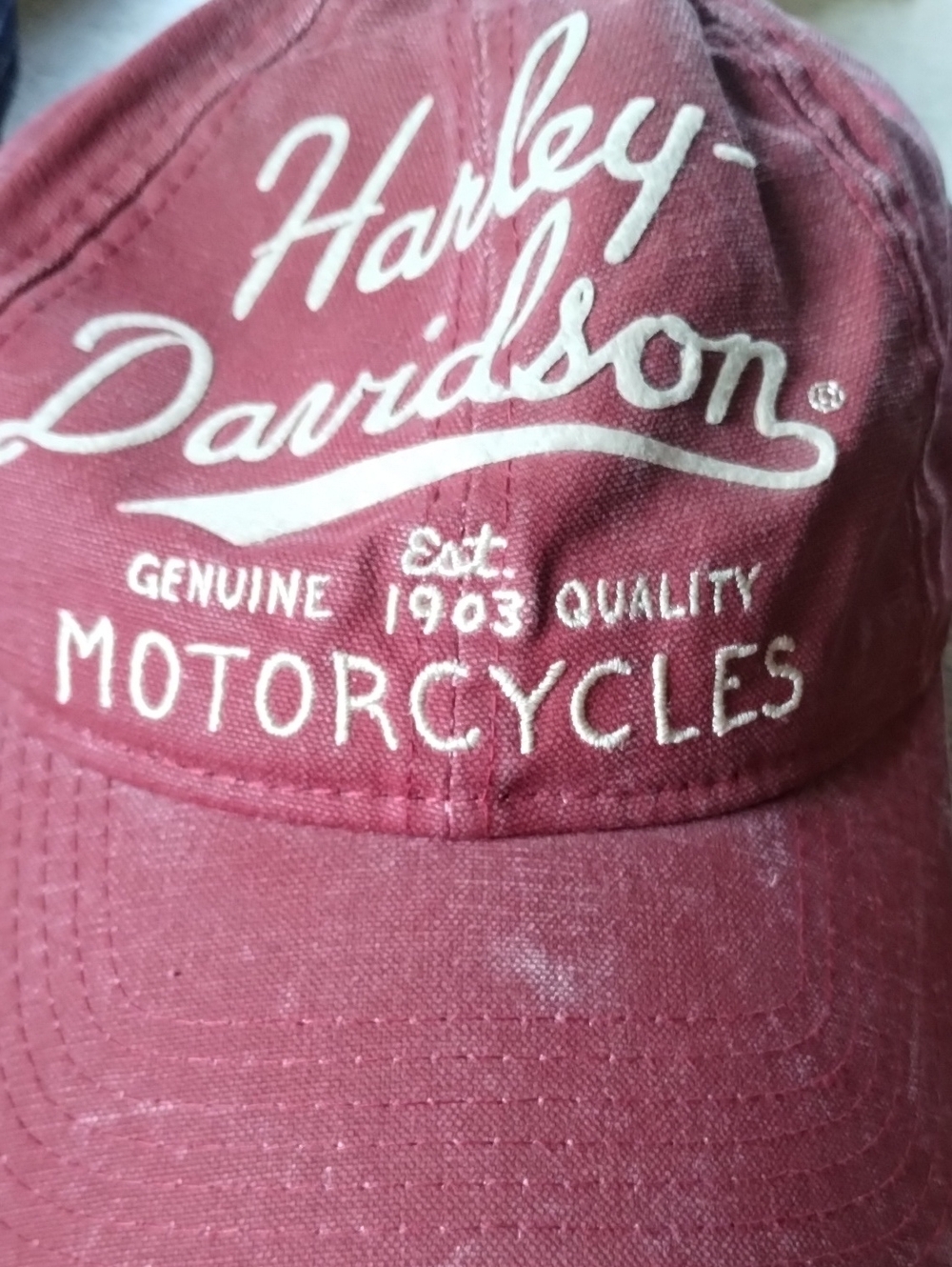 Harley-Davidson Maroon Cap with White Embroidered Logo